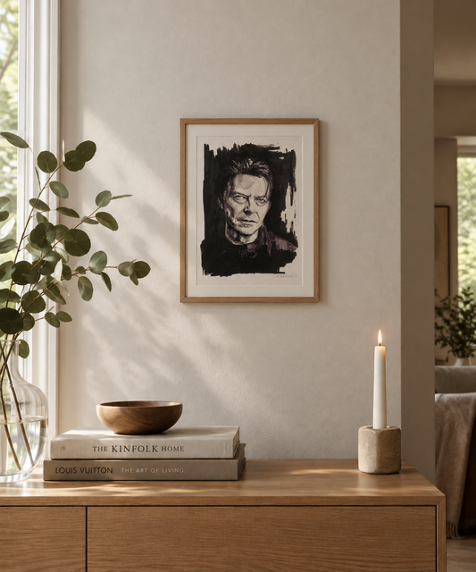 David Bowie print i blekk